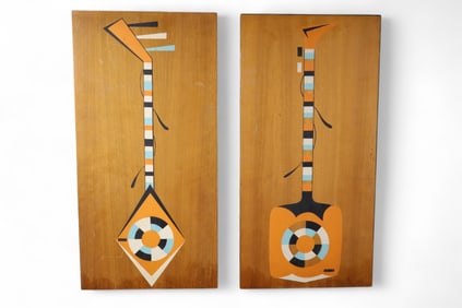 PAIR OF MCM WALL PLAQUES