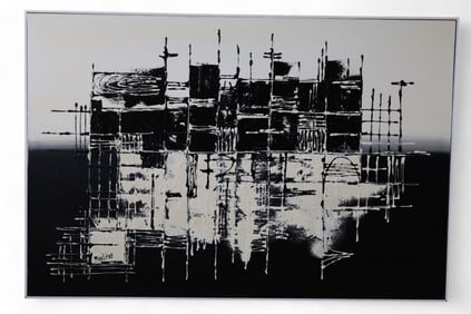 LARGE MID CENTURY MODERN PAINTING