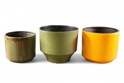 3 MCM POTTERY PLANTERS