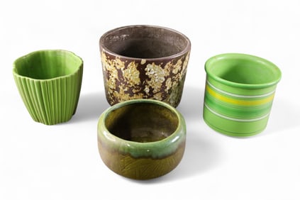 4 MCM POTTERY PLANTERS