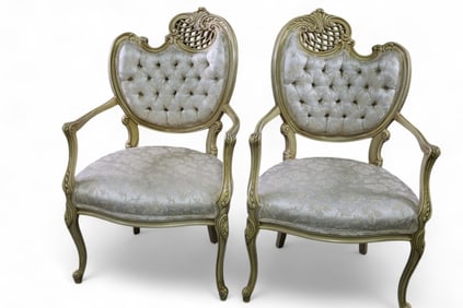 PAIR OF FRENCH STYLE PARLOR CHAIRS
