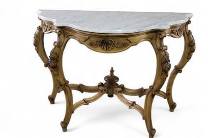 19TH CENTURY MARBLE TOP CONSOLE TABLE