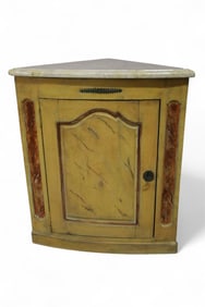 19TH CENTURY MARBLE TOP CORNER CABINET