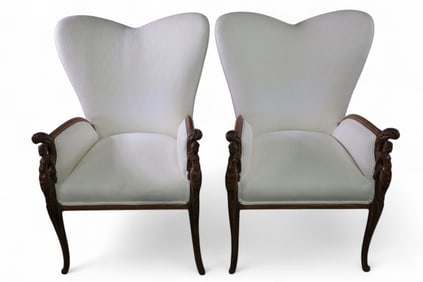PAIR OF FRENCH STYLE FIGURAL PARLOR CHAIRS