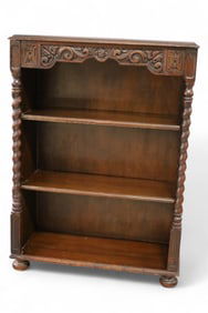 1920'S SPANISH STYLE OPEN BOOKCASE