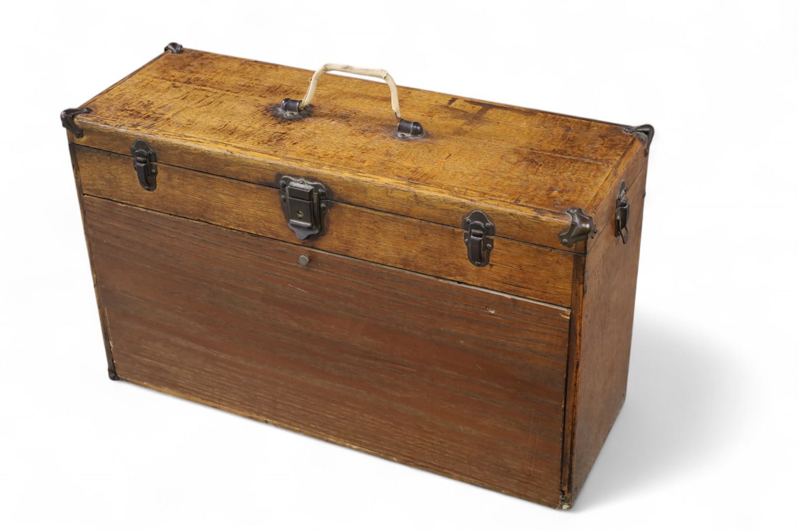 ANTIQUE OAK MACHINIST BOX (1 of 3)