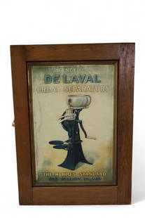 DE LAVAL CREAM SEPERATOR CABINET: GENERAL STORE PARTS CABINET, DE LAVAL CREAM SEPERATOR. MISSING 2 INTERIOR DRAWER KNOBS. 17" W x 10" D x 25" H. THIS ITEM EXCEEDS SIZE OR WEIGHT LIMITATIONS FOR IN HOUSE SHIPPING, MUST BE PICKED UP IN