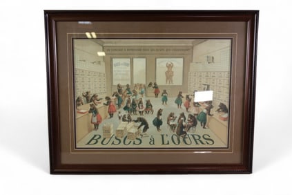 BUSCS A LOURS FRAMED ADVERTISEMENT