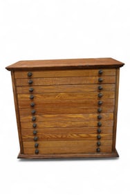 ANTIQUE OAK SPOOL CABINET