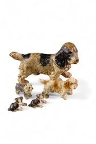 5 CAST IRON DOG FIGURES