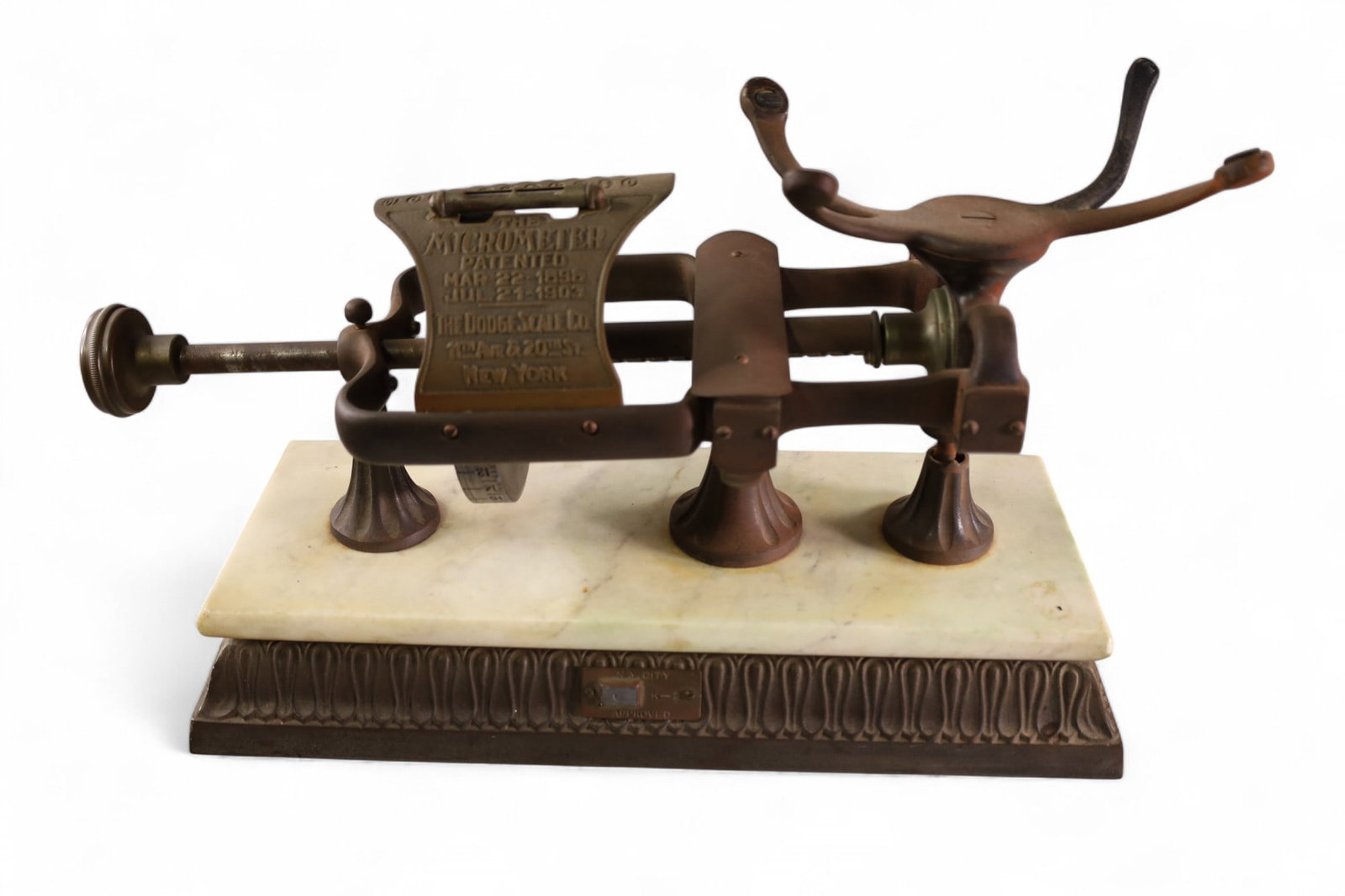 ANTIQUE TROENNER'S 24 BALL SCALE: AS IS! ANTIQUE TROENNERS, MODEL 24 BALL SCALE, MISSING WEIGHTS AND TRAY. 17" L. THIS ITEM EXCEEDS SIZE OR WEIGHT LIMITATIONS FOR IN HOUSE SHIPPING, MUST BE PICKED UP IN HOUSE OR SHIPPED VIA 3rd PARTY 
