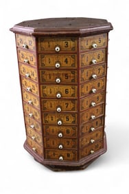 ANTIQUE REVOLVING NUT & BOLT CABINET