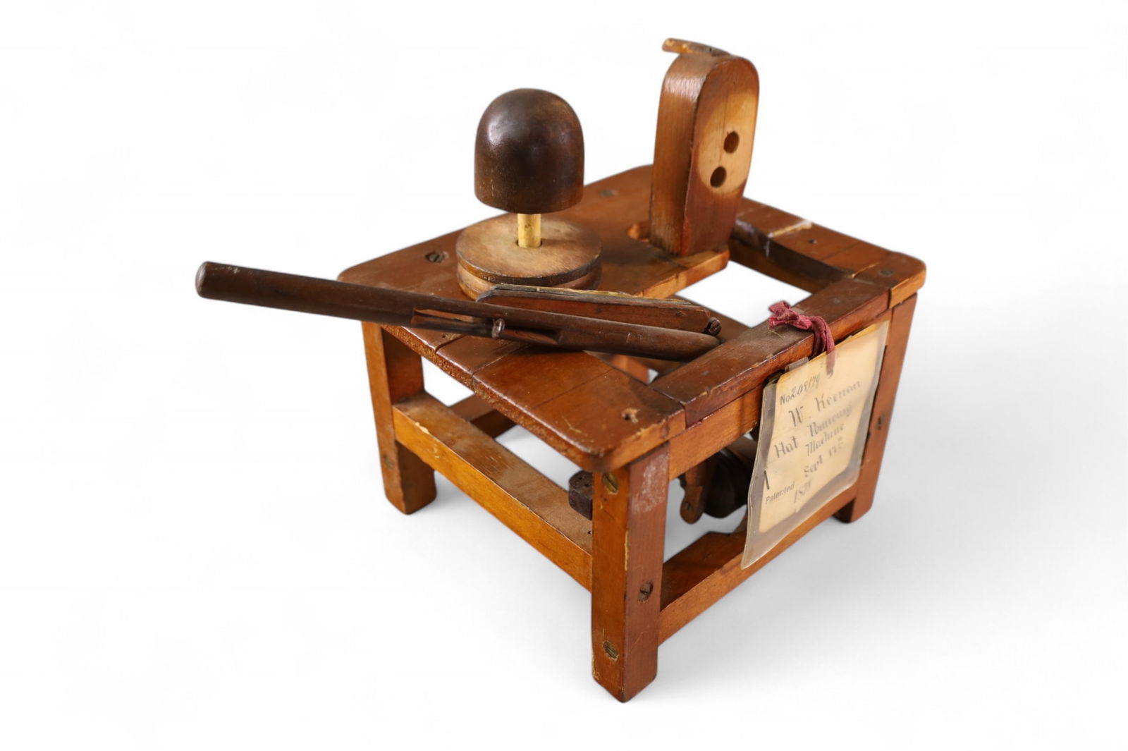 W. KEENAN HAT POUNCING MACHINE PATENT MODEL (1 of 3)