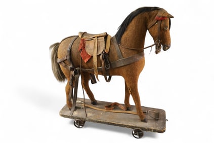 19TH CENTURY HORSE PULL TOY
