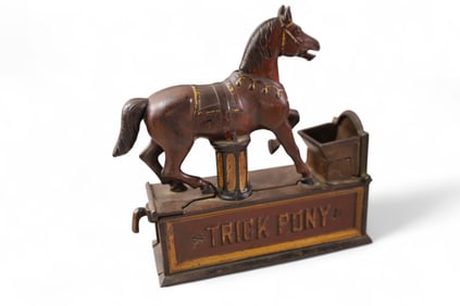 ANTIQUE CAST IRON TRICK PONY MECHANICAL BANK