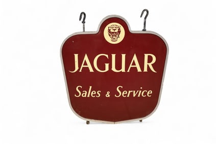 JAGUAR SALES & SERVICE W/ LOGO PORCELAIN SIGN