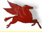RARE (MOBIL) PEGASUS TWO-PIECE PORCELAIN SIGN