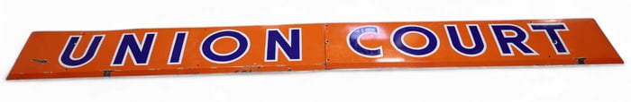 UNION COURT PORCELAIN STRIP SIGN
