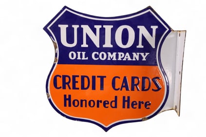 UNION OIL COMPANY CREDIT CARDS HONORED HERE SIGN