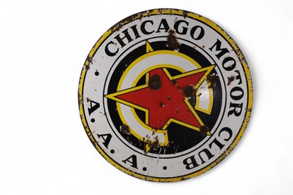CHICAGO MOTOR CLUB PORCELAIN SIGN
