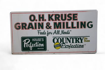 O.H. KRUSE GRAIN & MILLING METAL SIGN