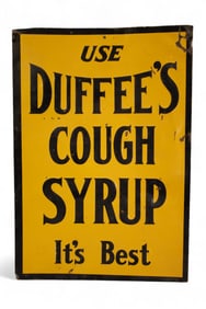 DUFFEE'S COUGH SYRUP TIN SIGN