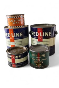 5 MISC UNION GREASE & WAX CANS