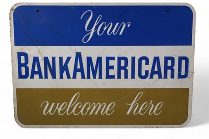 BANKAMERICARD METAL SIGN
