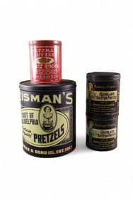 4 PRETZEL TINS