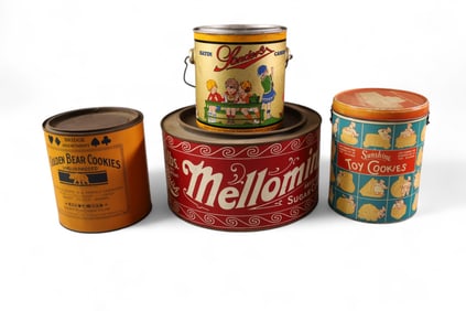 4 ADVERTISING TINS
