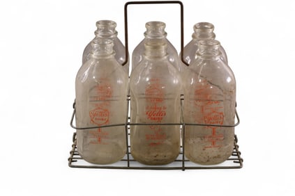6 YELLIS MILK BOTTLES