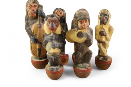 6 PAPIER MACHE SKITTLES BOWLING PINS