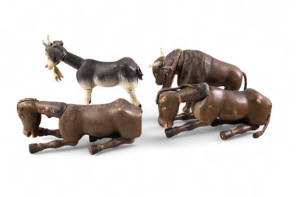 4 SCHOENHUT ANIMALS