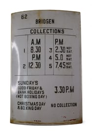SMALL ENGLISH POSTAL CURVED PORCELAIN SIGN