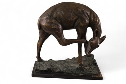 BRONZE DEER SCULPTURE
