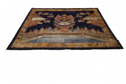 APPROX 9' 8" x 7' 11" CHINESE WOOL RUG