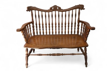 AMERICAN OAK HALL BENCH