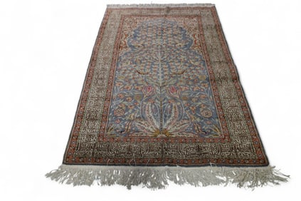 APPROX 4' x 6' HANDMADE WOOL RUG