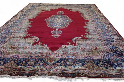 APPROX 11' 2" x 16' 8" HANDMADE WOOL RUG