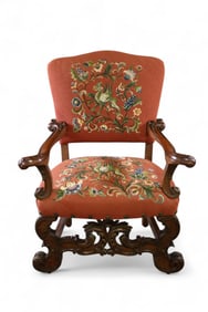 NEEDLEPOINT PARLOR CHAIR