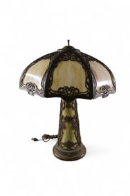 1920'S SLAG GLASS TABLE LAMP