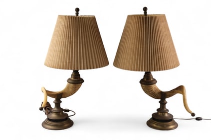 PAIR OF CHAPMAN HORN LAMPS