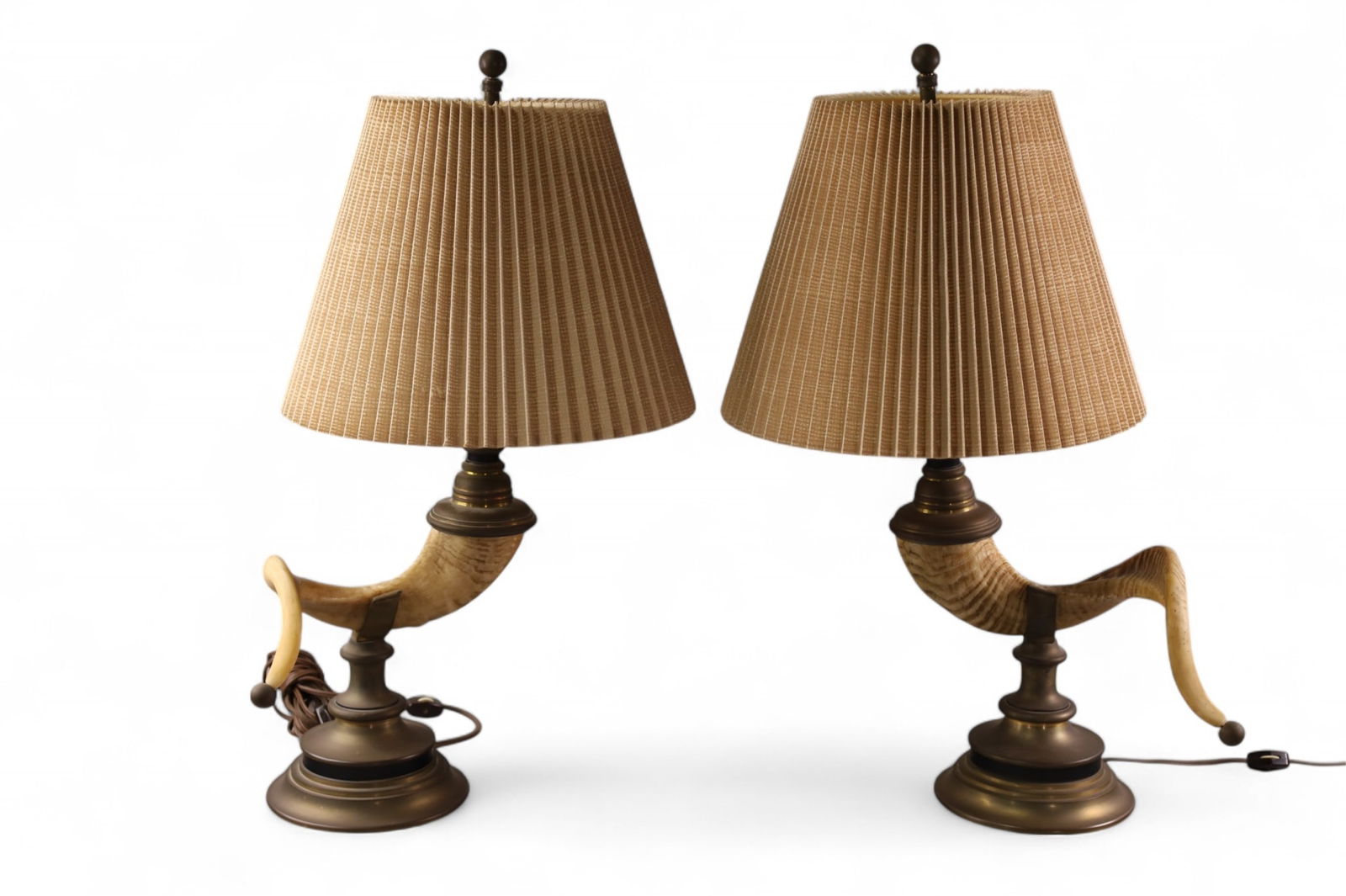 PAIR OF CHAPMAN HORN LAMPS (1 of 4)