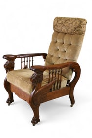 WINGED GRIFFIN AM. OAK MORRIS CHAIR