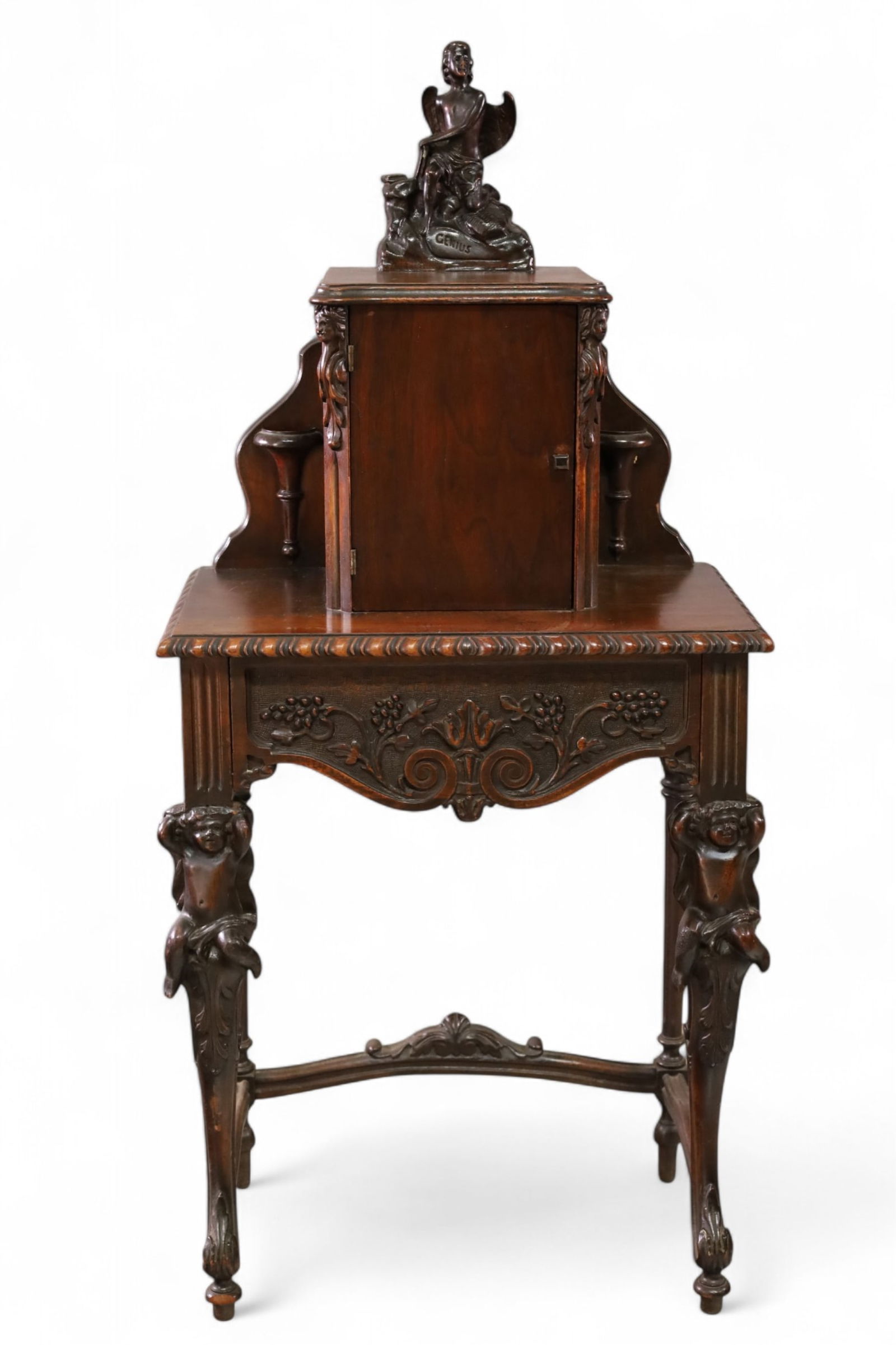 1920'S CARVED FIGURAL TELEPHONE STAND (1 of 4)