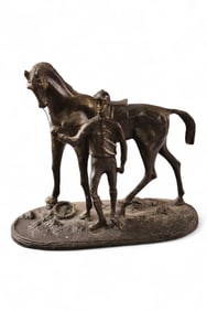 HORSE AND JOCKEY BRONZE