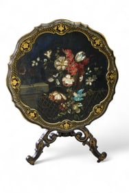 19TH CENTURY PAPIER MACHE TILT TOP TABLE