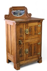 FANCY AMERICAN OAK ICE BOX