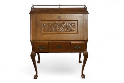 AMERICAN OAK DROP FRONT DESK