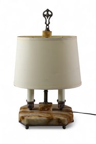 1930'S MARBLE & METAL TABLE LAMP